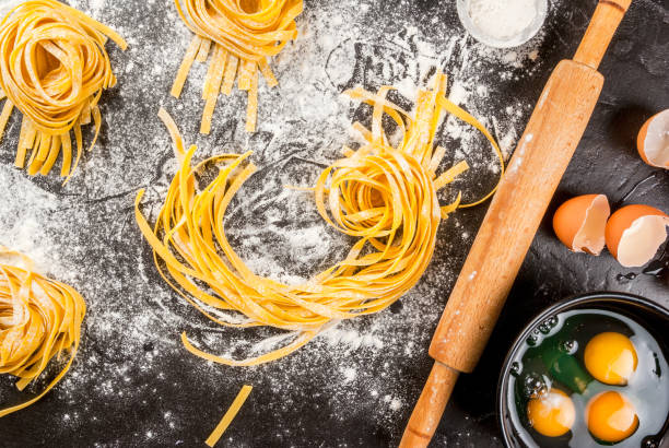 istock Homemade fresh raw pasta 648532218
