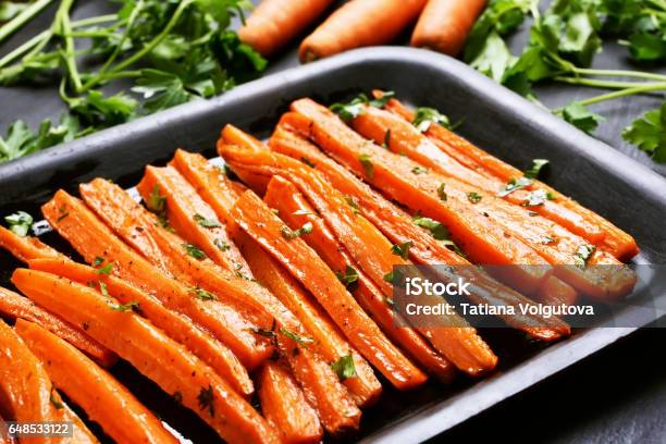 Roasted Carrots Stock Photo - Download Image Now - Carrot, Roasted, Baked