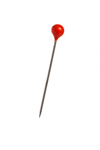 épingle avec une tête rouge - pin head photos et images de collection