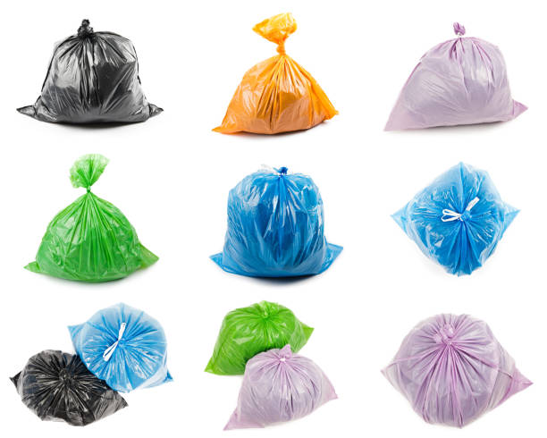 쓰레기 봉투의 콜라주 - recycling bag garbage bag plastic 뉴스 사진 이미지