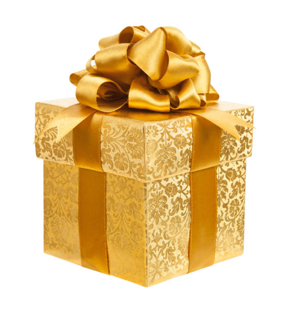 istock Golden box isolated on a white background 648550416