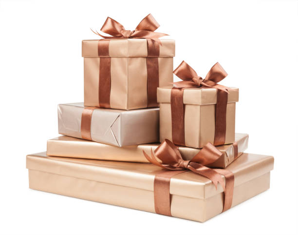 istock box with gifts and brown bow isolated on white background 648550626