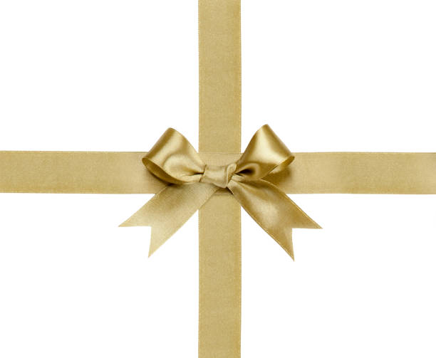 istock Gift ribbon with bow isolated on white 648550812