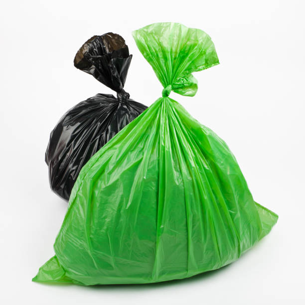 Green And Black Garbage Bags Stock Photo - Download Image Now - Bag,  Basket, Black Color - iStock