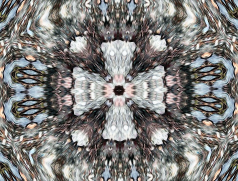 Multicoloured digitally generated images as kaleidoscope pattern for backgrounds