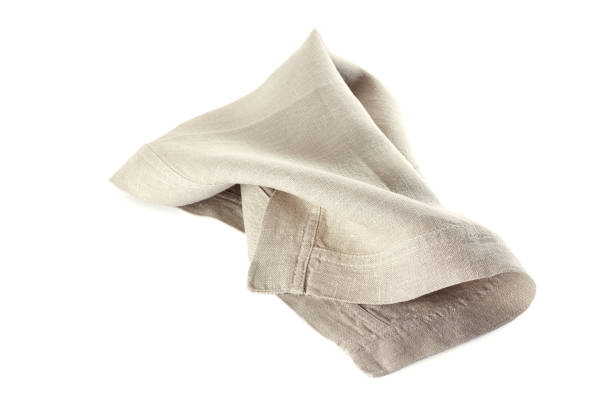 istock Crmpled linen napkin on white 648585228