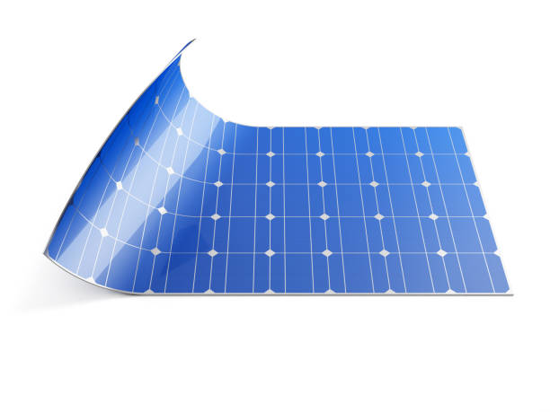 flexible solar panel. - polycrystalline imagens e fotografias de stock