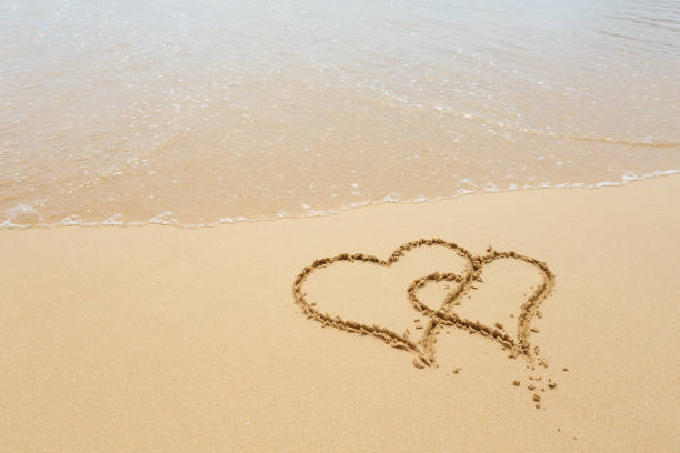 istock Love, heart on the sea beach 648594716
