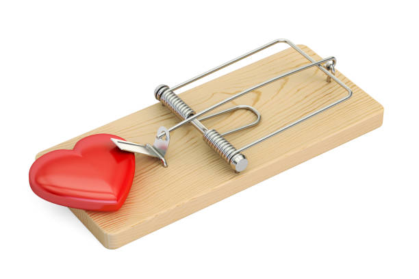 istock mousetrap with red heart, 3D rendering isolated on white background 648594868