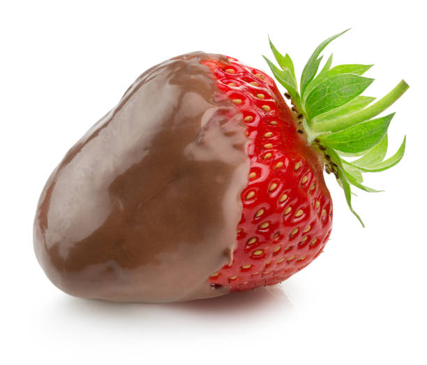 istock strawberry in chocolate isolated on the white background 648600142