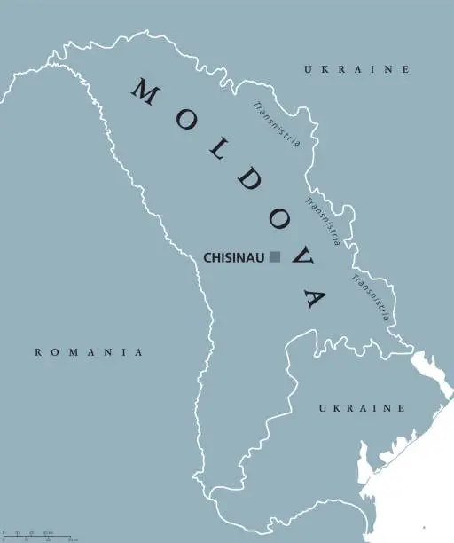 Vector illustration of Moldova political map