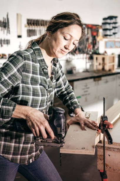 istock Female furniture designer 648608886