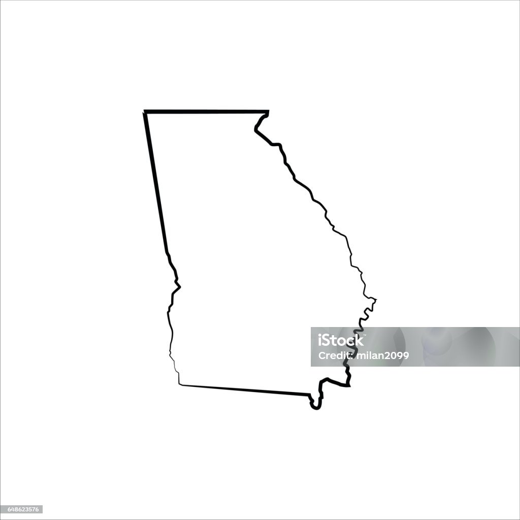 Georgia Outline of a state map Georgia - US State stock vector