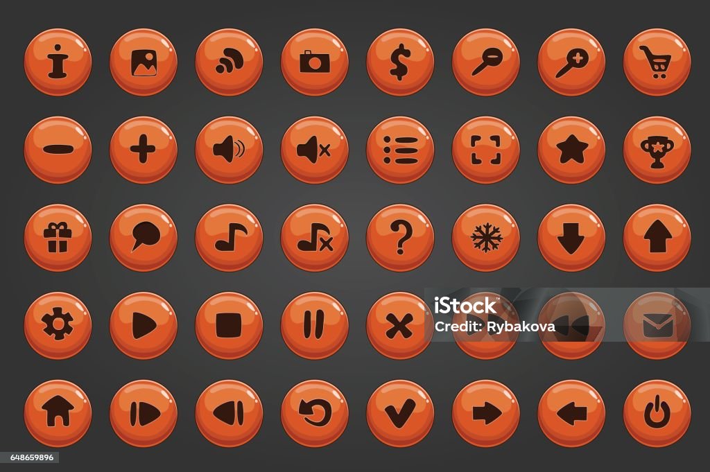 Display Vector Button Big Set Of Vector Button Stock Illustration - Download Image Now ...