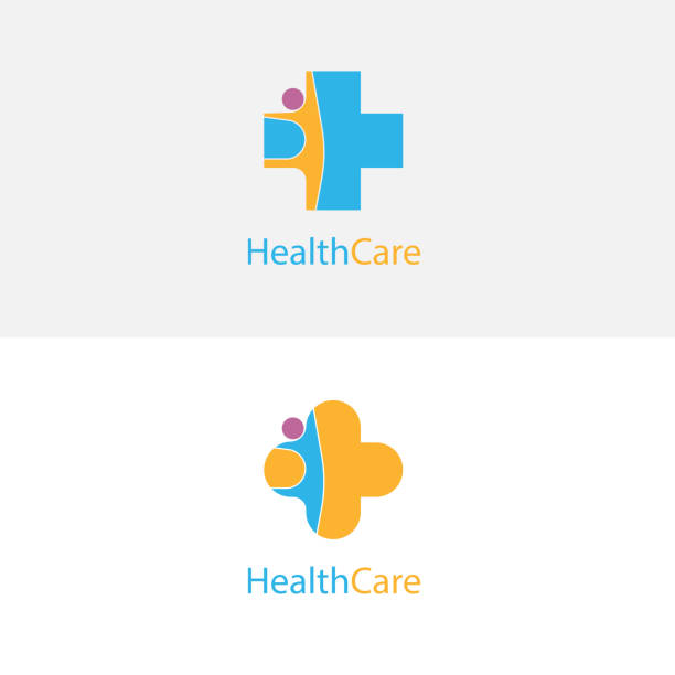 Medical cross & people icon.Medical center vector logo design template.Healthcare & Medical symbol. vector art illustration