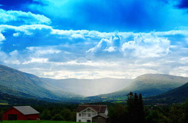 istock Raining in Norway valley landscape background 648676574