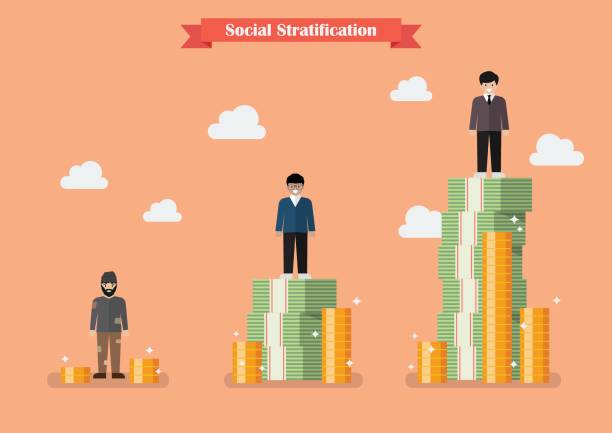 Social stratification with money Social stratification with money. Vector illustration suitable upper stock illustrations