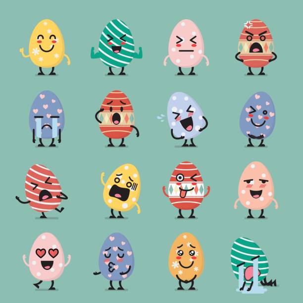 Easter Egg Character Emoji Set Stock Illustration - Download Image Now -  Easter Egg, Emoticon, Characters - iStock