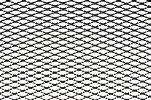 Metal mesh plating isolated against a white background - Grid