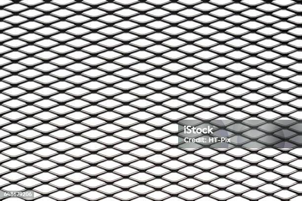 Metal Mesh Plating Isolated Against A White Background Stock Photo - Download Image Now