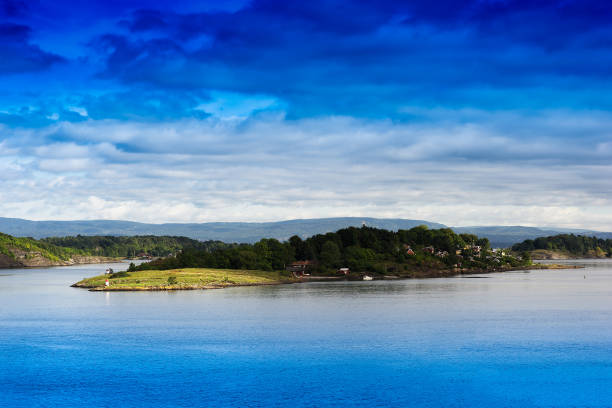 istock Norway islands in ocean landscape background 648679360