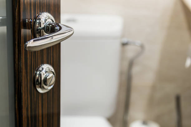 istock open the door to the bathroom 648679468