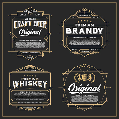 Vintage frame design for labels, banner, sticker and other design. Suitable for whiskey, beer and premium product.