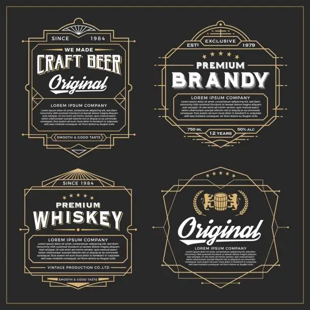 Vector illustration of Vintage frame design for labels design