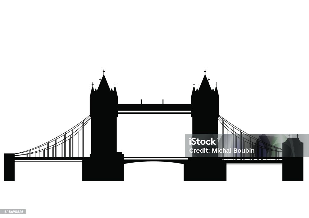 Tower bridge - vector Tower Bridge is a combined bascule and suspension bridge in Londonover the River Thames - vector Tower Bridge stock vector