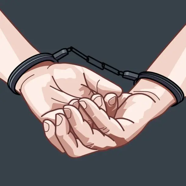 Vector illustration of Handcuffs