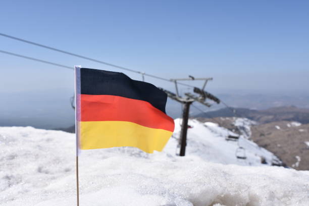 istock German flag in the snow 648694764