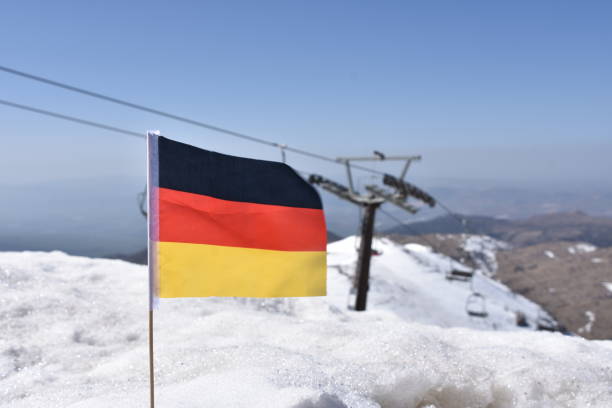 istock German flag in the snow 648694976