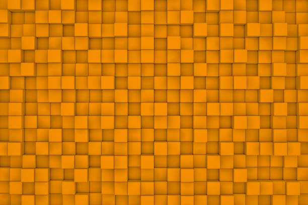 istock Wall of orange cubes 648695738