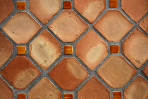 fondo de baldosas de arcilla - spanish tiles fotografías e imágenes de stock