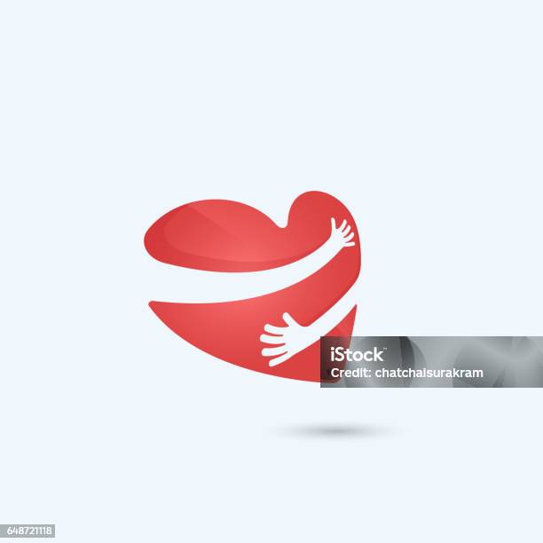 Ilustración de Un Abrazo A Ti Mismo Logo Amarse A Uno Mismo Logo Icono De Amor Y Cuidado Del Corazón Corazón Forma Y Concepto De Salud Y Médico y más Vectores Libres de Derechos de Símbolo en forma de corazón