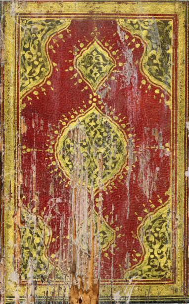 istock Gold leaf ornaments o a  grunge plank 648723716