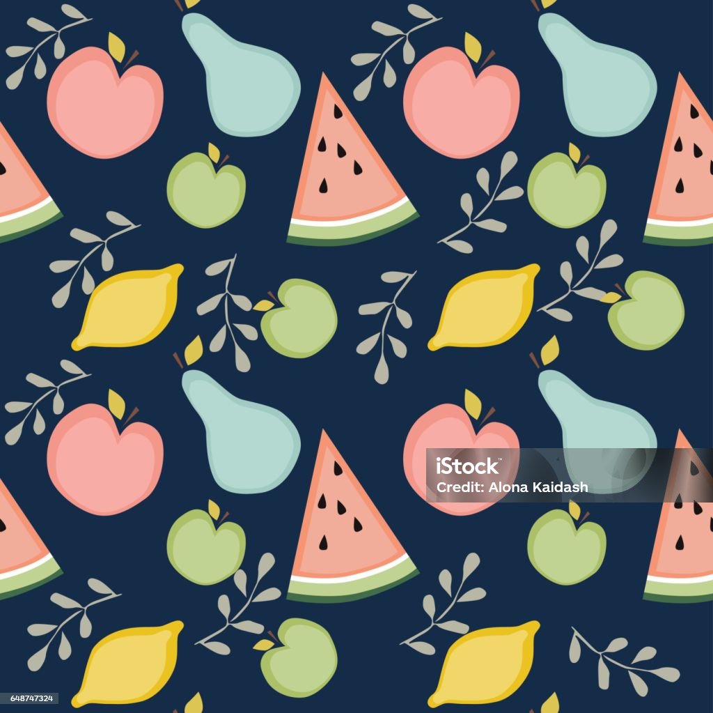 Computer Fruit Patterns Fruit Pattern Stock Illustration - Download Image Now - Art ...