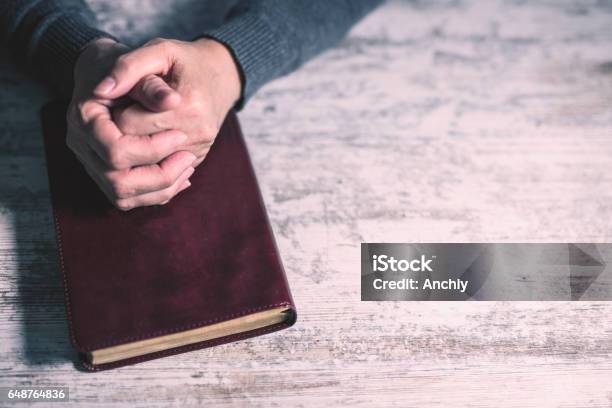 Woman Worshiping God Close Up Stock Photo - Download Image Now - Praying, Hand, Bible
