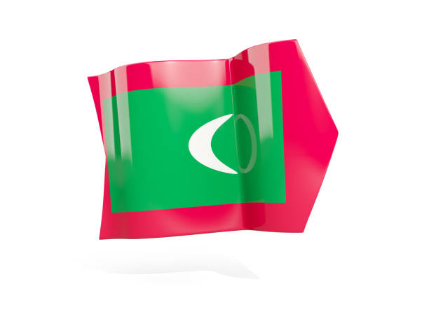 Arrow with flag of maldives, isolated on white. 3D illustration
