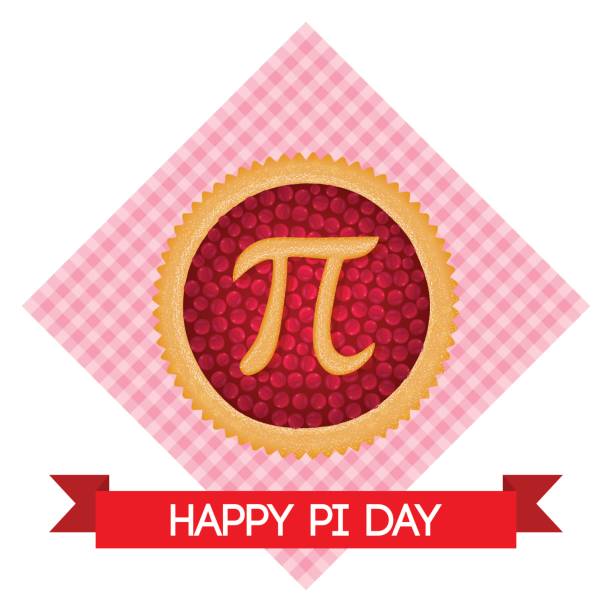 istock Pi Day vector background. Baked cherry pie with Pi Symbol and ribbon. Mathematical constant, irrational number 648768882