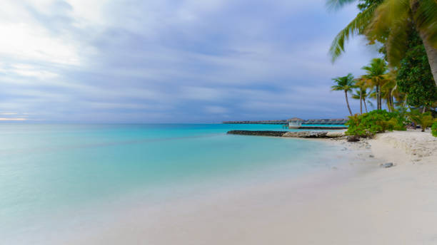 Long exposure of tropical Maldives island