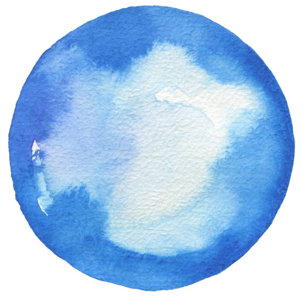 istock Circle watercolor painted background. Texture paper. 648781696