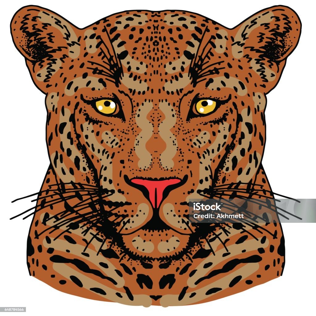 Leopard Face Tattoo Vector Illustration Print Stock Illustration - Download  Image Now - Animal, Animal Wildlife, Illustration - iStock