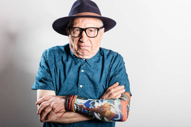 istock Worried senior man looking at camera, copyspace 648786484