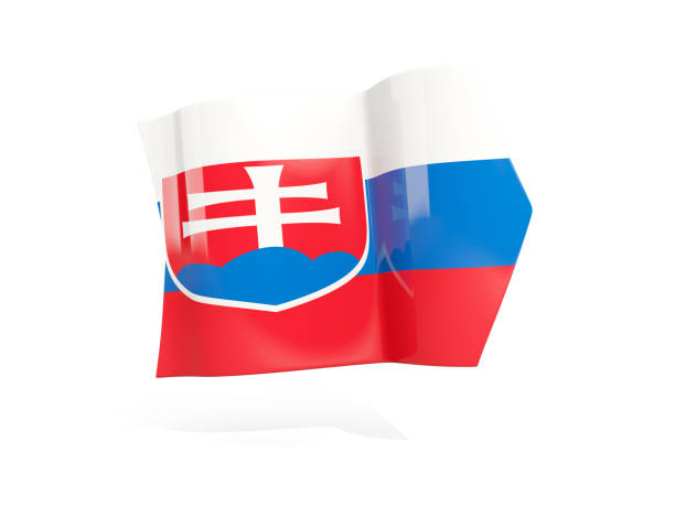Arrow with flag of slovakia, isolated on white. 3D illustration