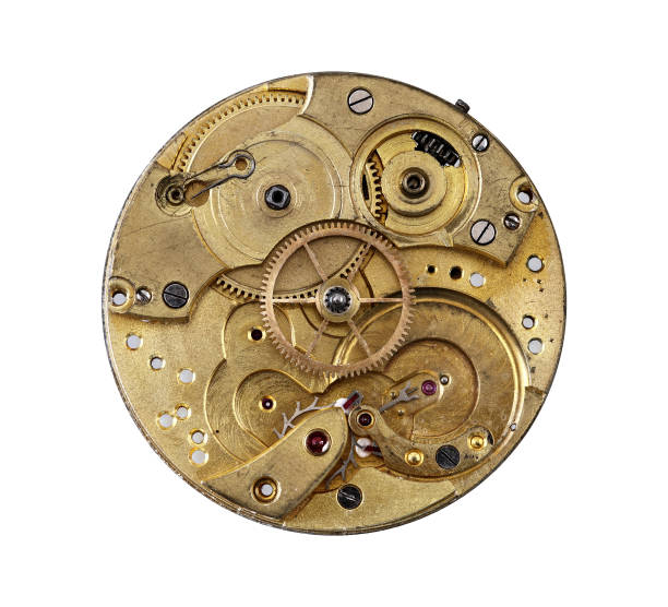 istock Detail of the clockwork mechanism 648803160