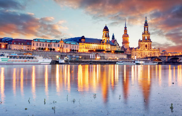 istock Dresden, Germany old town skyline on the Elbe River. 648813030
