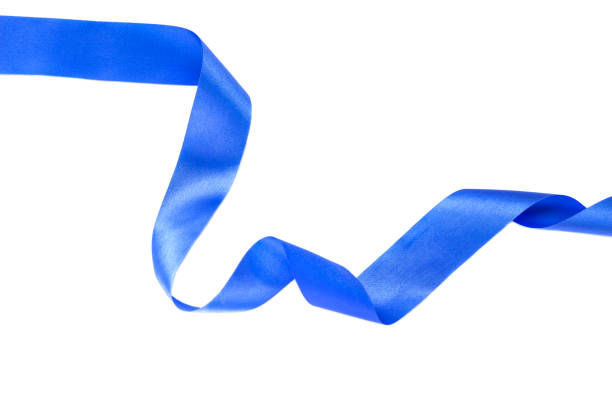 istock Blue satin ribbon no white background 648818002