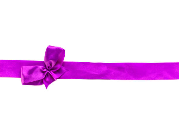 istock Purple ribbon with small bow isolated on white background , can use for decoration 648821338
