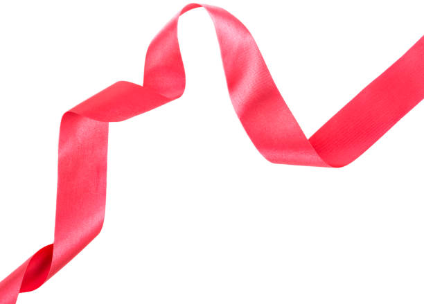 istock Red shiny ribbon  on white background 648821488